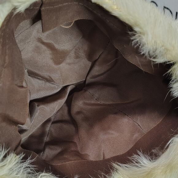 1950s Cream Real Rabbit Fur Tall Pillbox Cossack Russian Winter Hat - Picture 8 of 10